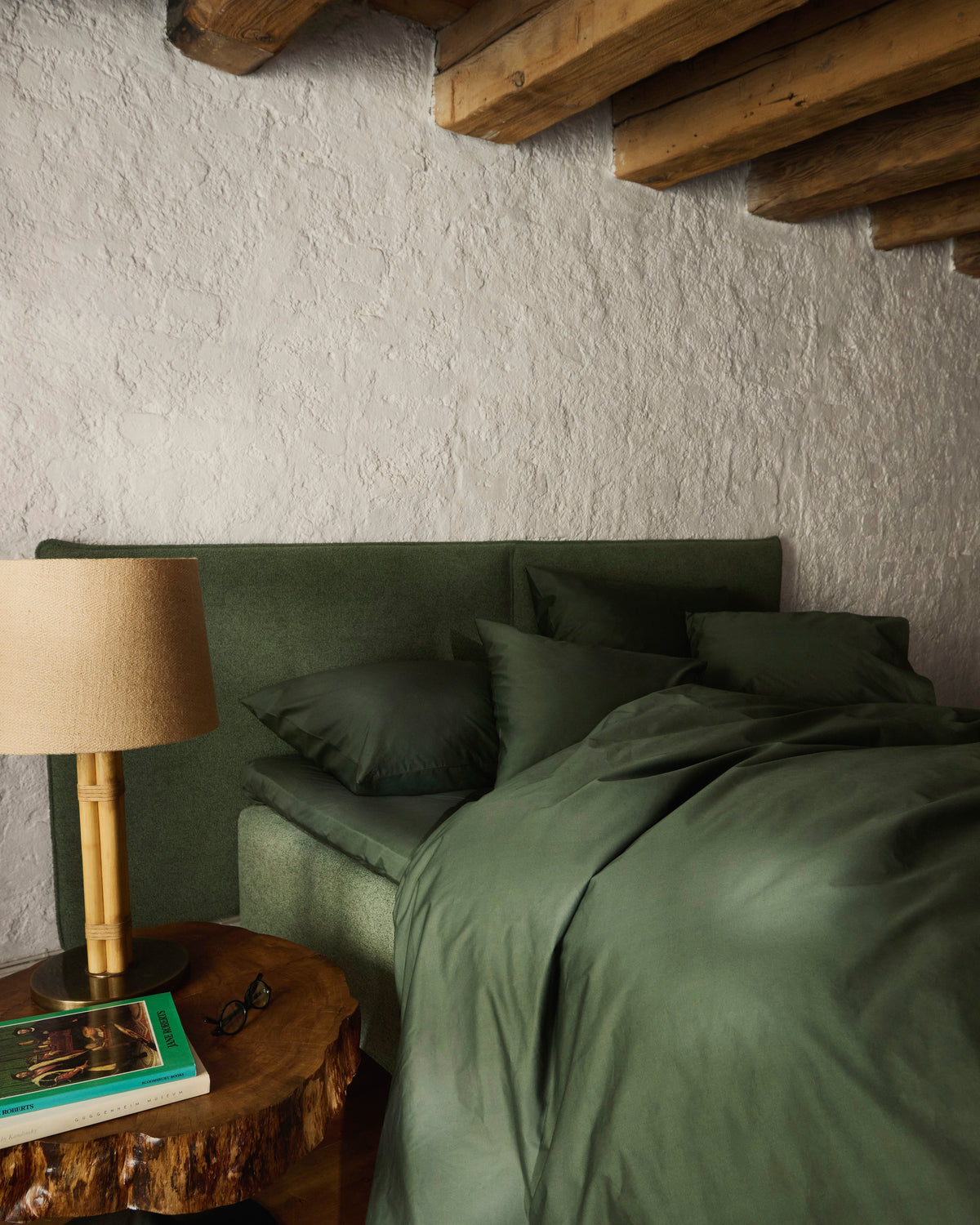 Shade Satin Kuvertsytt underlakan Moss Green