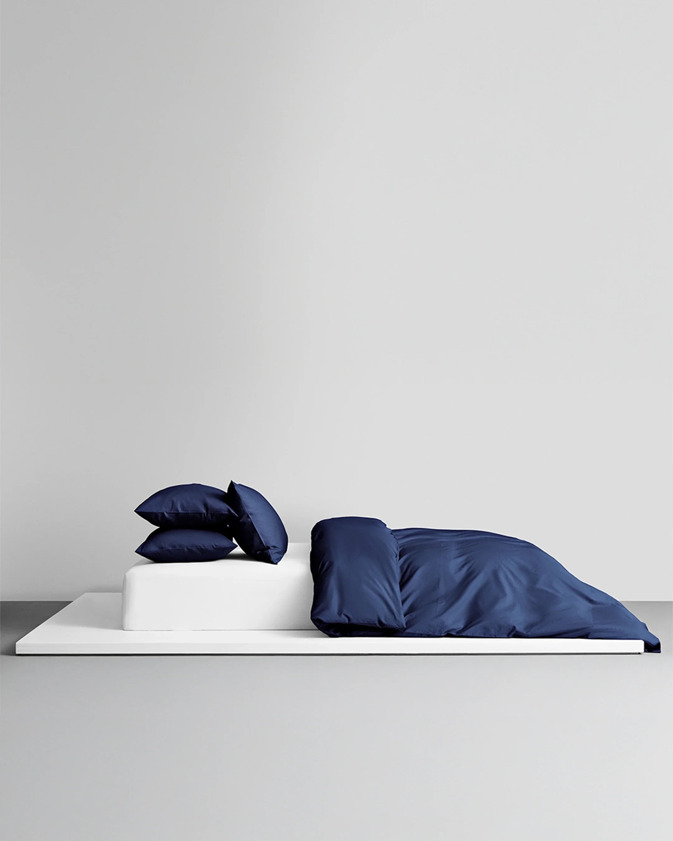 Naked Percale bäddset Deep Blue, singelpåslakan