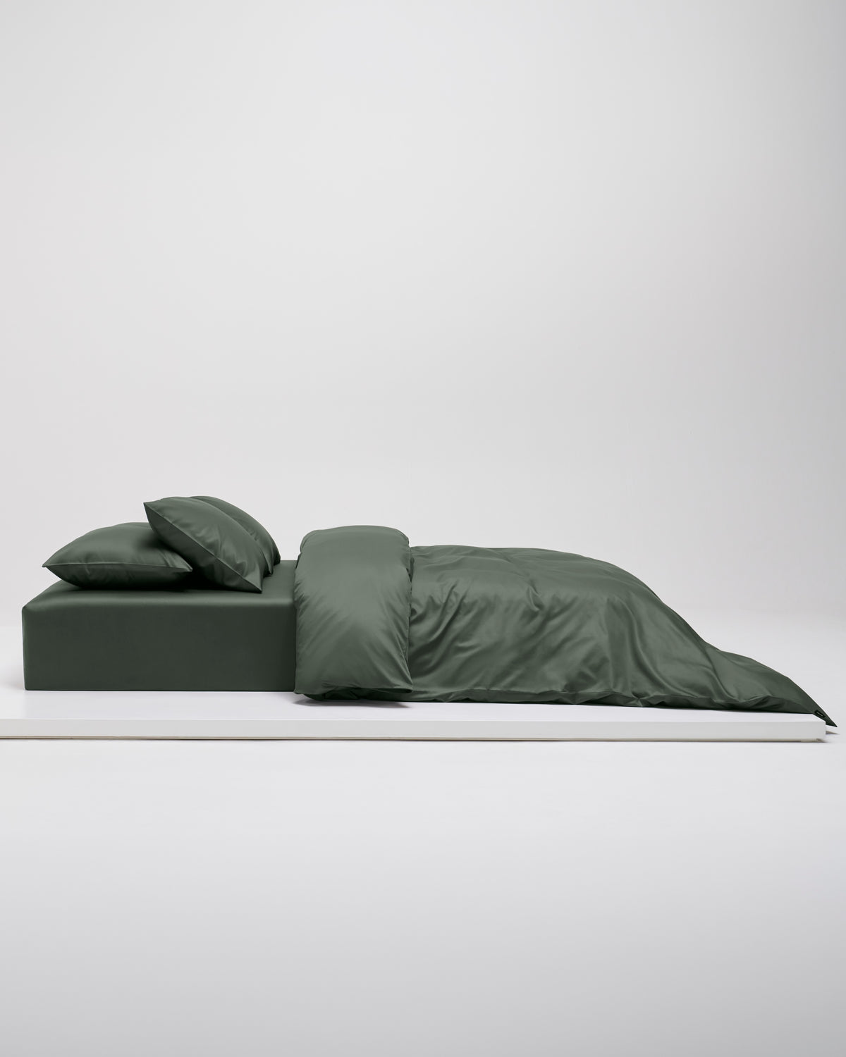 Shade Satin bäddset Moss Green, dubbelpåslakan 220x220 cm