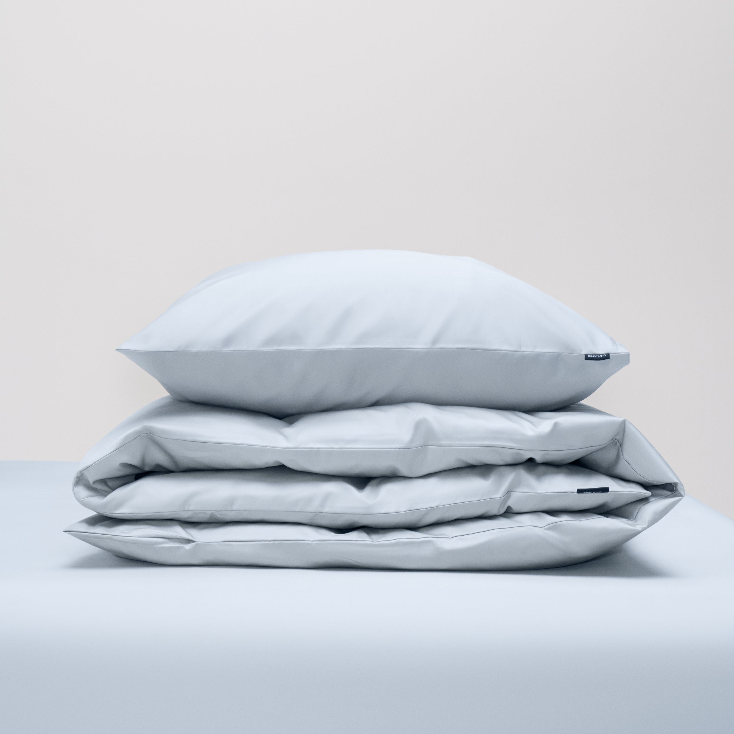 Shade Satin bäddset Ice Blue, singelpåslakan – örngott
