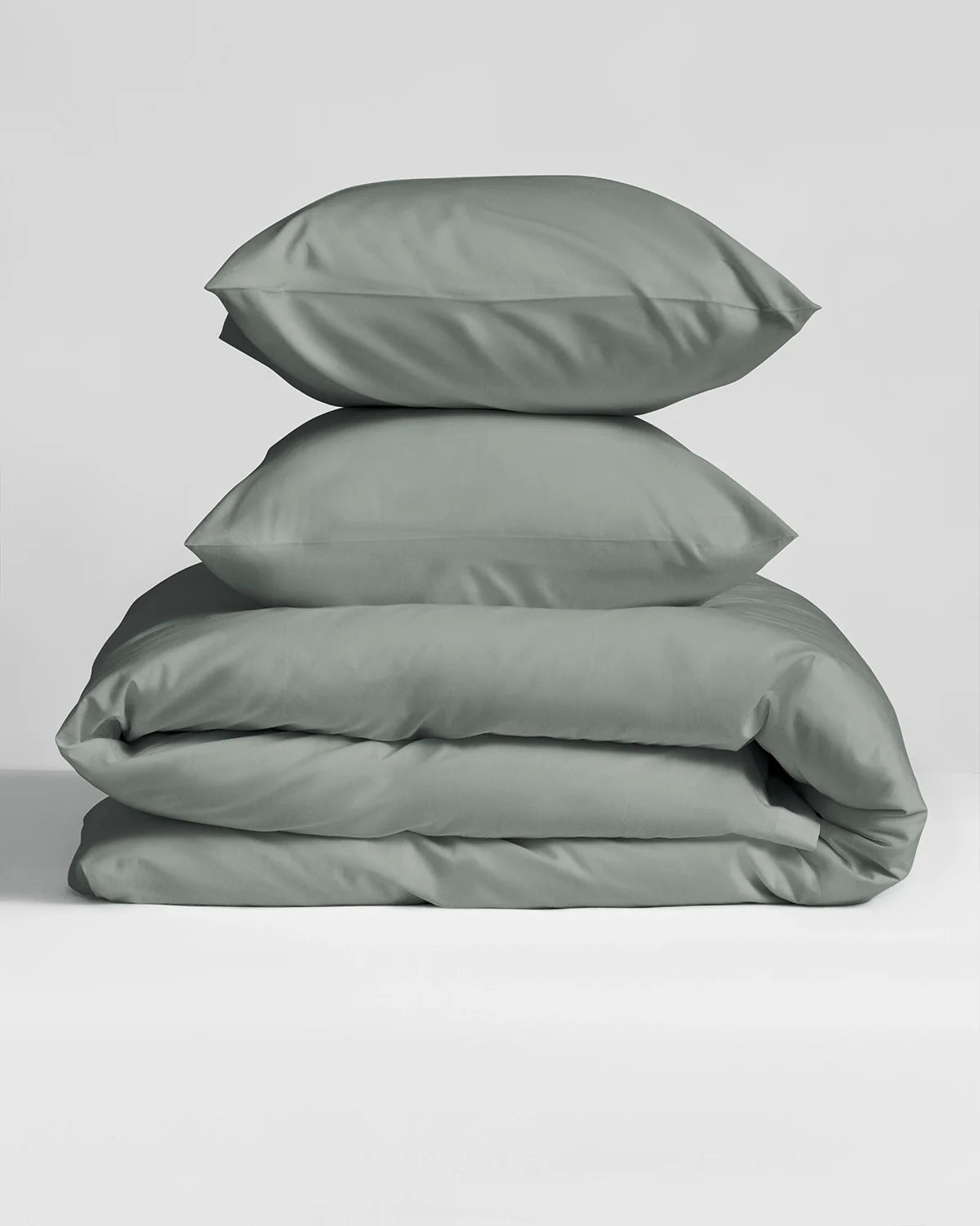 Naked Percale bäddset Agave Green, dubbelpåslakan – 2 örngott