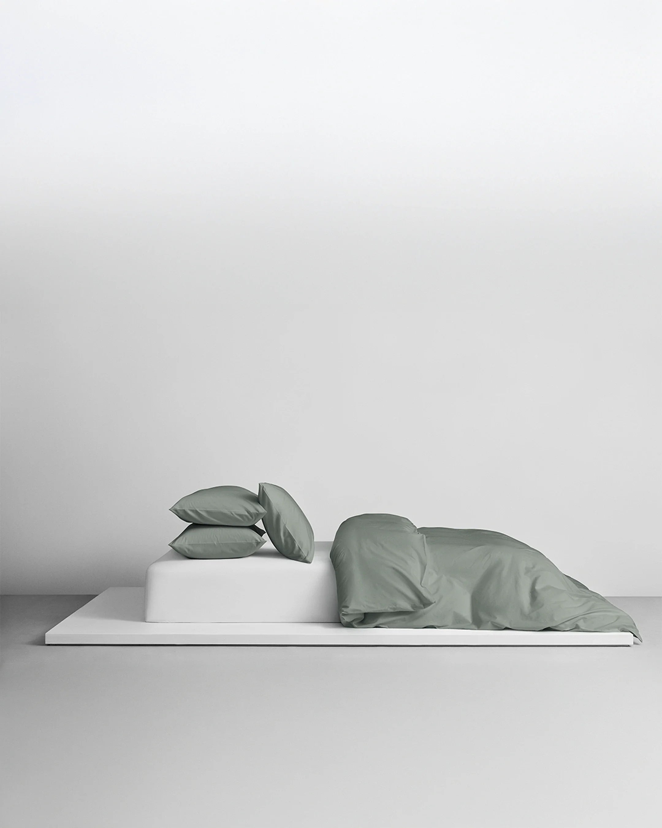 Naked Percale bäddset Agave Green, singelpåslakan