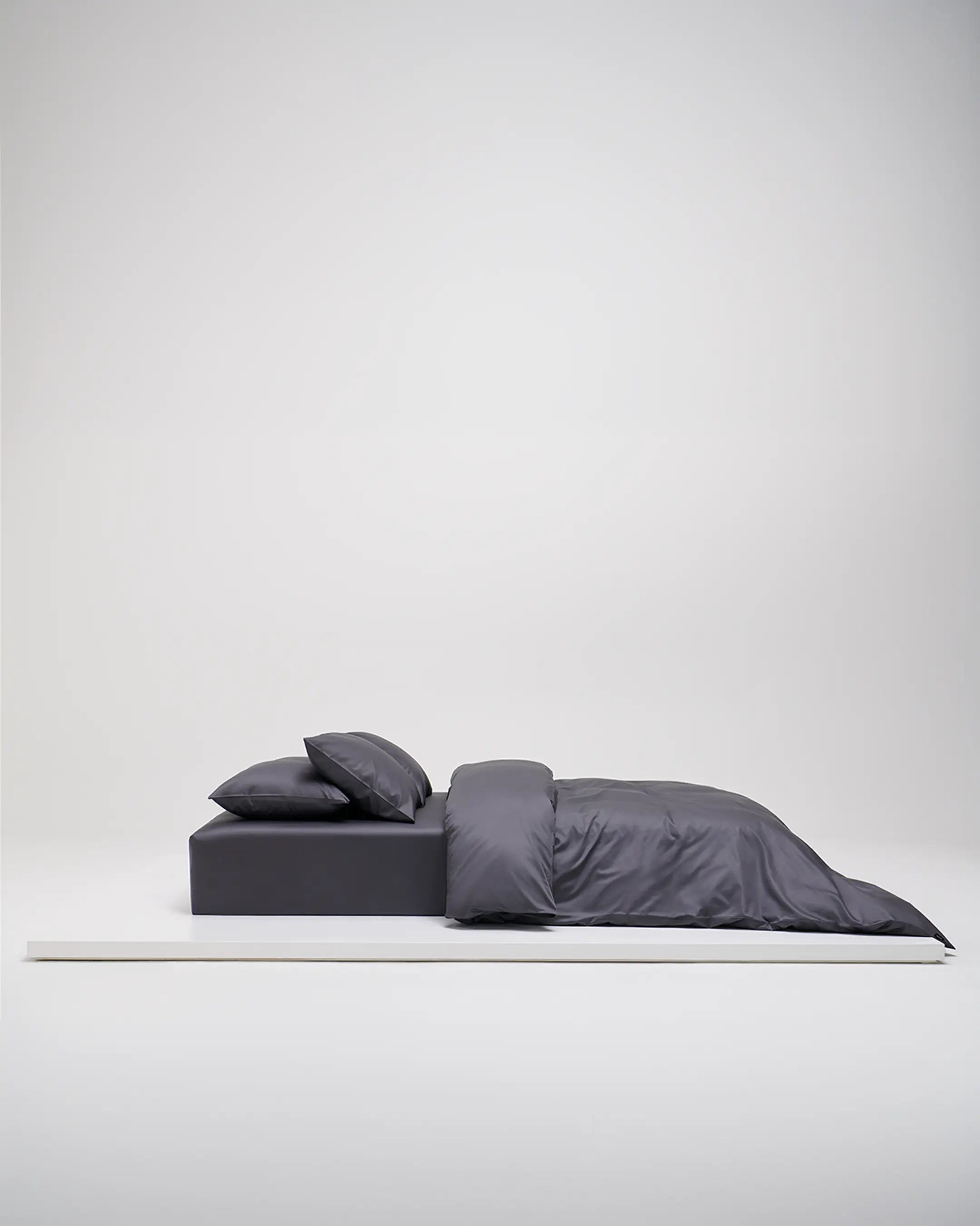 Shade Satin bäddset Antracite Grey, dubbelpåslakan