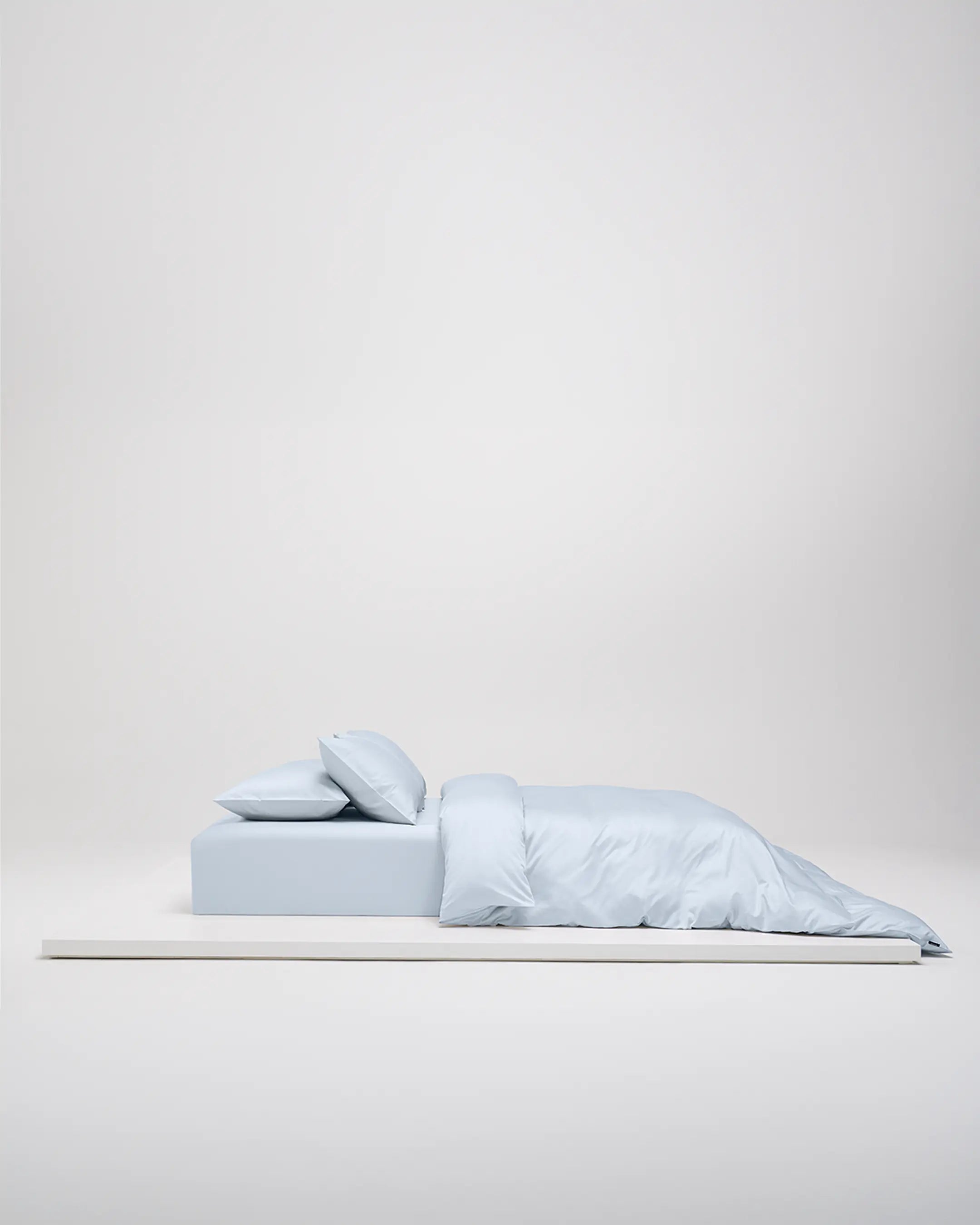 Shade Satin bäddset Ice Blue, dubbelpåslakan